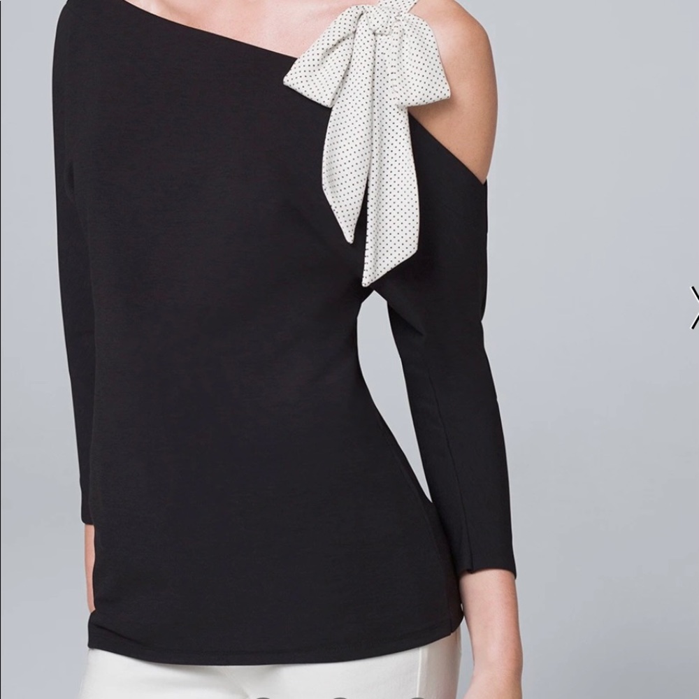 WHBM Polka Dot Bow Top
